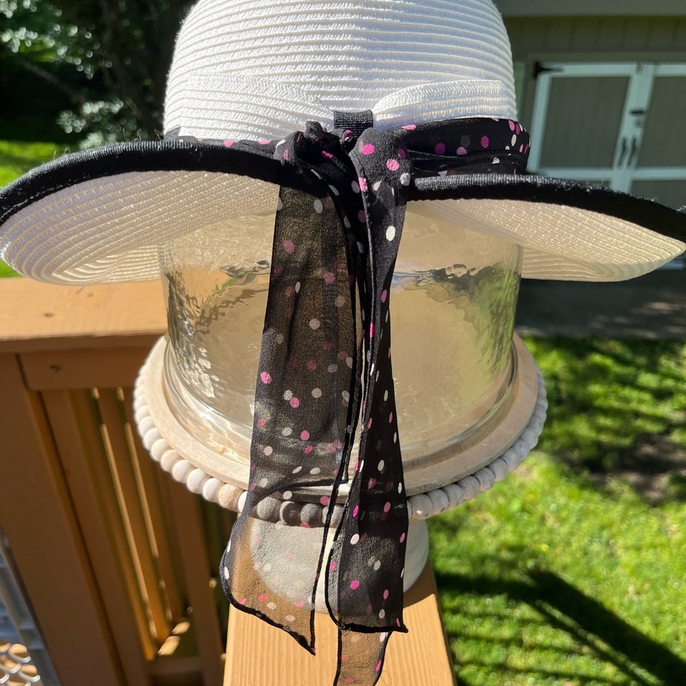 Ladies Scarf Black With Polka Dots (Pink, Purple, & White) 48” L x 4.5” W
